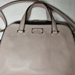 EUC Kate Spade Leather Taupe Satchel/Crossbody Handbag